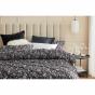 Platinum Leisel Black Printed European Pillowcase With Textured Detail | 65x65cm | Black